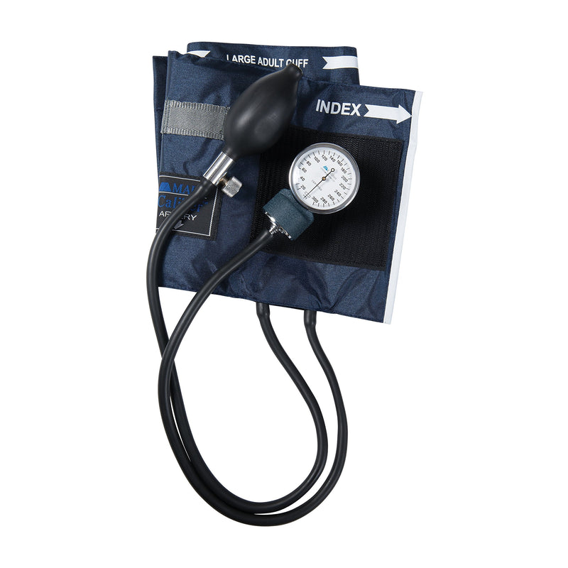 MABIS Aneroid Sphygmomanometer, Adult Cuff Size 13" to 20", Professional Manual Blood Pressure Cuff with Zipper Case, Caliber Series, Large Adult Cuff Adult Large Regular