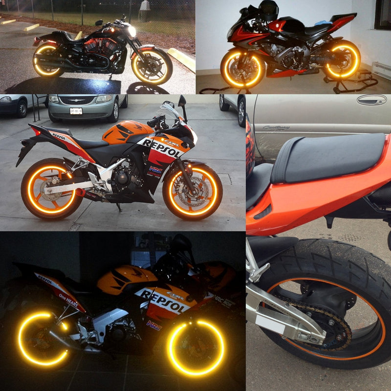 customTAYLOR33 (All Vehicles Orange High Intensity Grade Reflective Copyrighted Safety Rim Tapes (Must Select Your Rim Size), 17" (Rim Size for Most SportsBikes) 17" (Rim Size for Most SportsBikes)