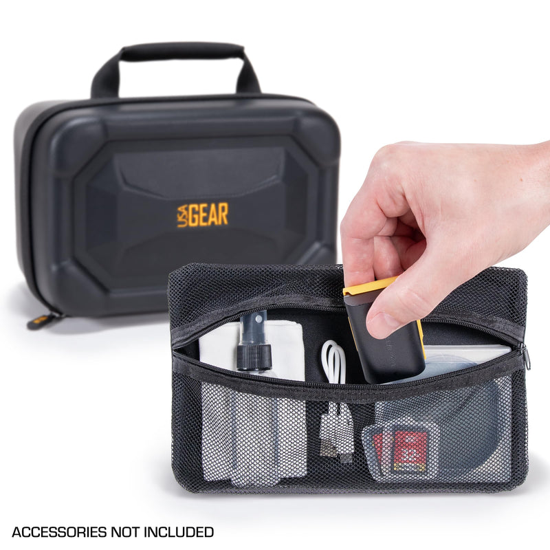 USA Gear Camera Storage Case (10 Inch) Semi Rigid Camera Carrying Case fits Canon Rebel T7, EOS R50, M50, Kodak Pixpro FZ55, Compact DSLR & Lenses - Customizable Dividers, Water Resistant Exterior
