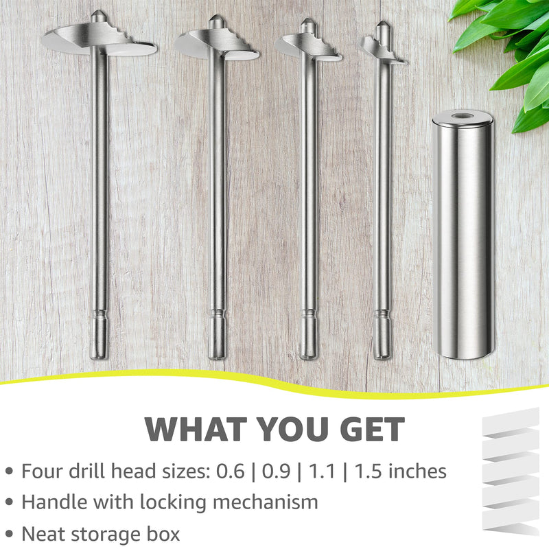 Lurch Germany Twister Stainless Steel Vegetable Drill | Fruit Corer And Veggie Spiralizer Ergonomic Handle With 4 Sizes for Coring and Hollowing out Zucchini, Potatoes, Carrot, Apple