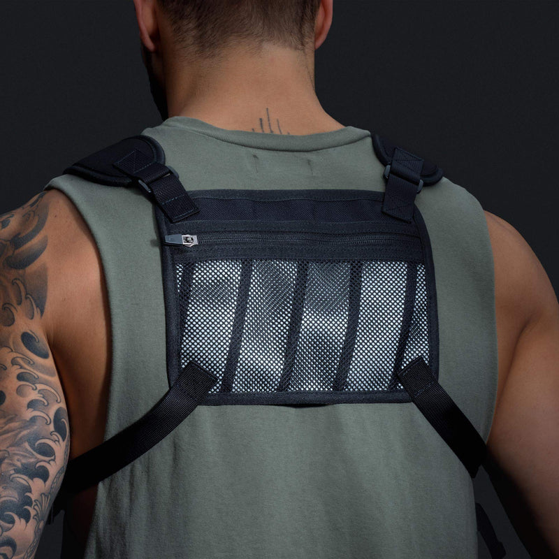 MVRK Water Resistant Chest Pack - Running Vest for Workouts, Running Phone Holder Extra Storage, Lightweight Running Pack Off-white