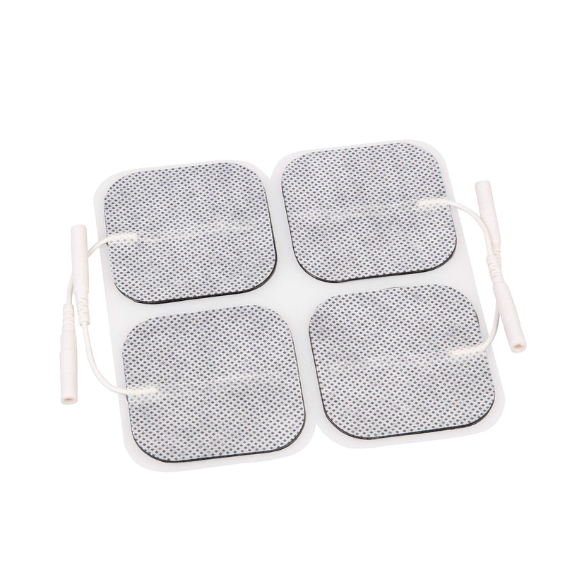 BodyMed TENS/EMS Unit 4 Electrode Pads – Four, 2 x 2 Inch Square Electrodes in Ten Packs – Reusable and Self-Adhesive for Easy Muscle Stimulation and Discomfort Relief
