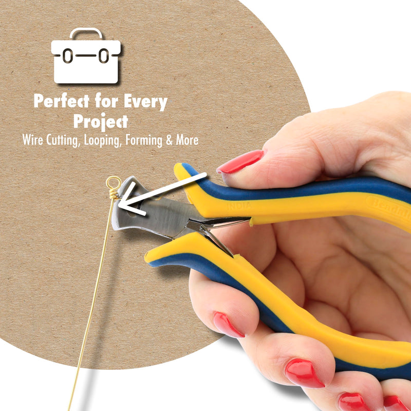 Beadalon Ergo Tool Kit – Jewelry Pliers Set with Chain Nose, Round Nose, Semi-Flush Cutter, 3 pc, 5.25 in