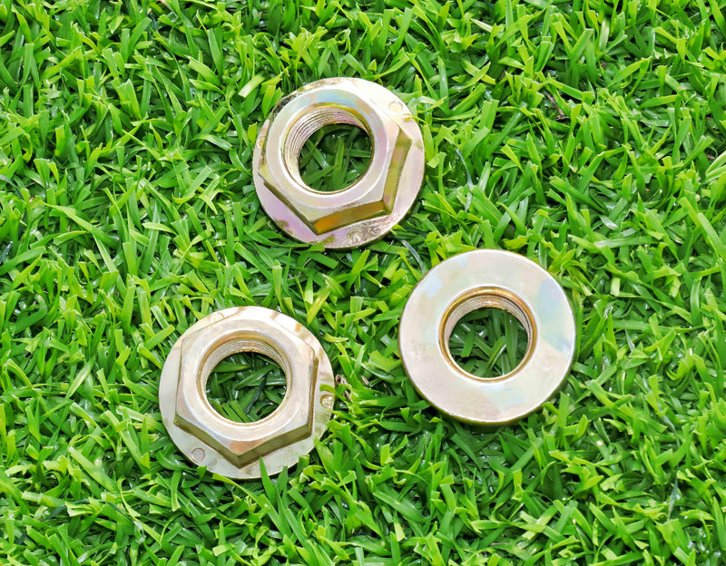 Spindle Blade Nuts of Hex Flanged, 5/8"-18 Thread.Replaces 712-0417, 753-05549, 912-0417A for Cub Cadet,Zero Turn Mower RZT50, MTD, White, Toro, Troy Bilt Garden Tractors (3pcs Pack) 3PACK Yellow