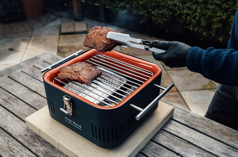 Everdure Premium Pack of 2 BBQ Tool Kit: Brushed Stainless Steel Tongs and Spatula with Soft Grip Handles, Durable Heavy-Duty Grilling Tools and Cooking Utensils Set Medium Tool Kit