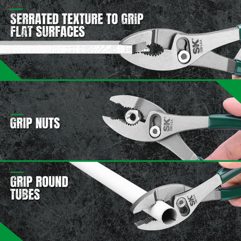 SK Tools USA 2 Piece Combination Slip Joint Pliers Set: 6" & 8" | 17839