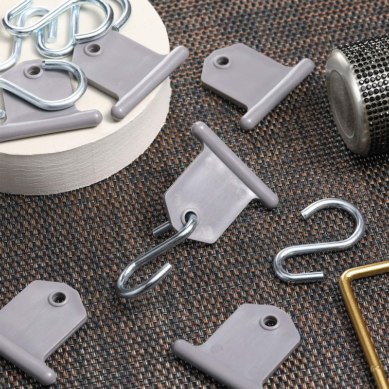 Rv Awning Hooks for Lights Camping Awning Accessory Hangers S Shaped Hooks Set Rv Party Light Hangers for Christmas Party Camping Tent Indoor and Outdoor Supplies (Grey and Silver,24 Pairs) Grey,Silver 24