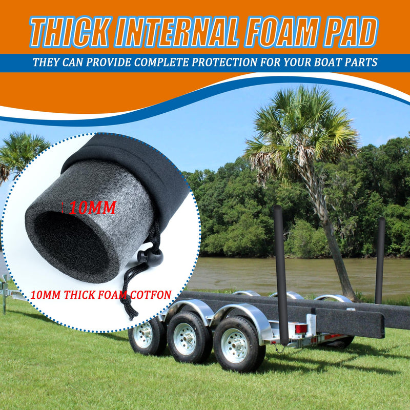 48/60 Inch Thickened Foam Boat Trailer Guide Pole Pad and Cover with Capped End Heavy Duty Boat Trailer Guide Pads for Ski Boat, Fishing Boat or Sailboat Trailer 48 inch