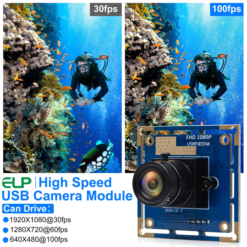 ELP 1080P USB Security Camera Module High Speed 2megapixel HD Free Driver USB with Camera Wide Angle PC Camera Raspberry Pi Developing Board Mini UVC USB2.0 Industrial Video Webcam Board for Computer
