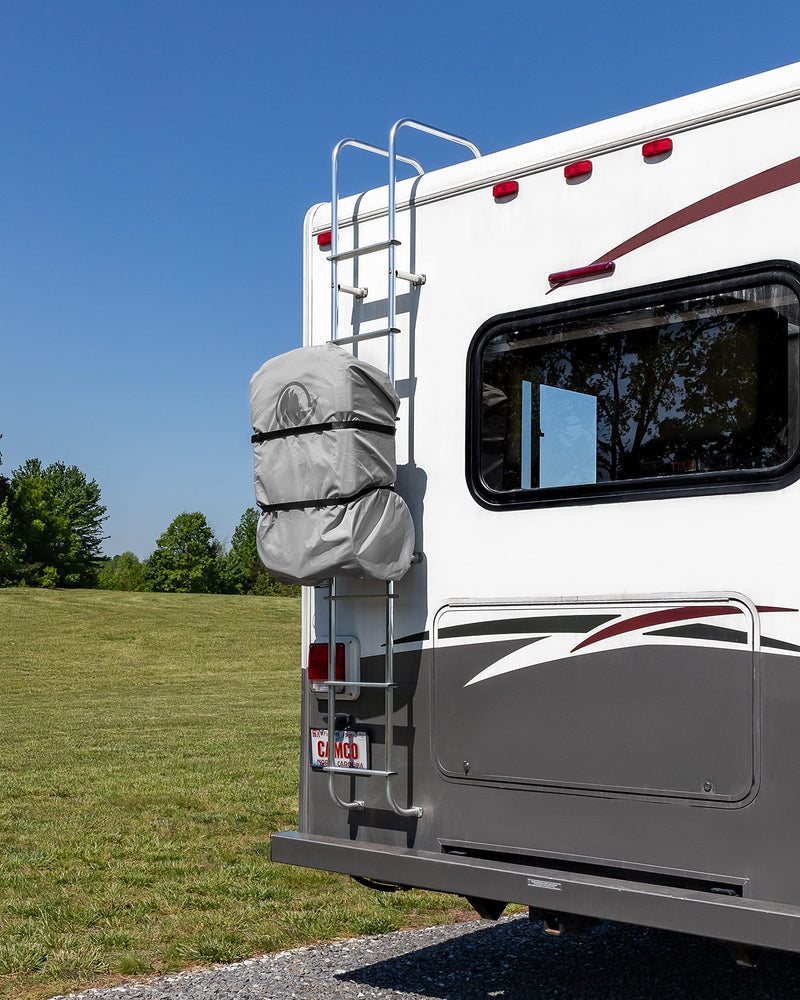 Camco Rhino RV Tote Tank Cover - Fits Tote Tanks Up to 45" (L) x 25" (W) x 14" (H) - Compatible w/28 & 36-Gallon Rhino Tote Tanks (39004 & 39006) - Gray, Nylon (39019) 28-36 Gallon