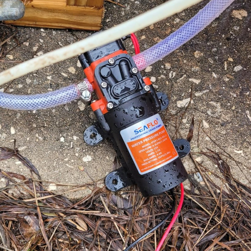 SEAFLO 21-Series Water Pressure Diaphragm Pump - 12V DC, 1.2 GPM, 35 PSI with Adjustable Pressure Switch, Self-Priming, Quiet Operation for RV, Boat, and Off-Grid Applications 1.2 GPM - 35 PSI