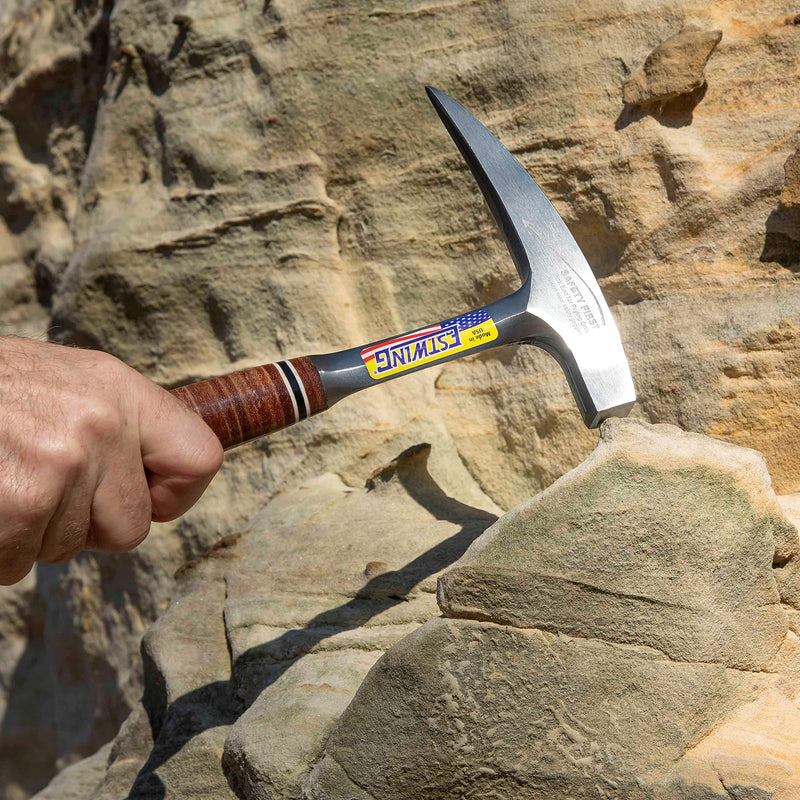 ESTWING Rock Pick - 22 oz USA Made Geology Hammer with Pointed Tip & Genuine Leather Grip - E30