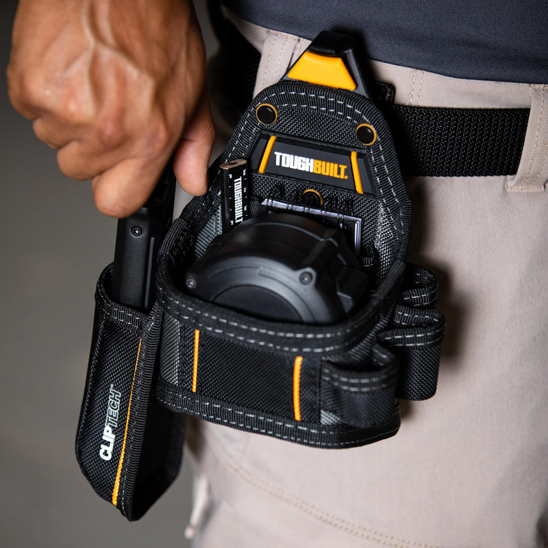 ToughBuilt ClipTech Series - Utility Pouch, Heavy-Duty Tool Pouch with Multiple Pockets, Secure Attachment & Storage for Jobsite Use Framer Pouch