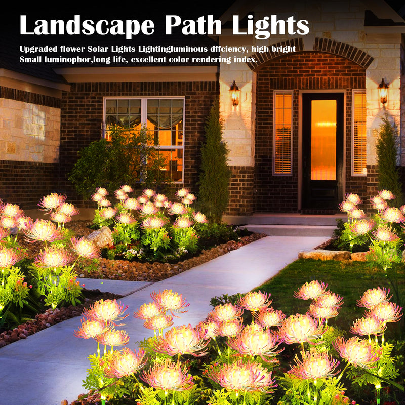 SunKite Solar Garden Lights, Solar Flowers Lights with Glowing Flowers & Stems, Outdoor Stake Decorative Lighting Waterproof for Garden,Yard Patio Pathway Decor,Gift for Mother（4 Pack） 4