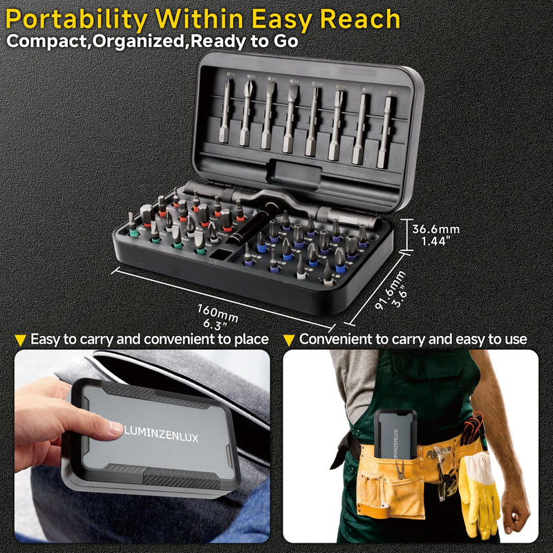 42-in-1 Professional Magnetic Ratchet Screwdriver Set with S2 Steel Bits & Case | All-in-One Multi-Function Precision Tool Kit for Electronics Repair, Automotive, Computer, Furniture & Advanced DIY 43