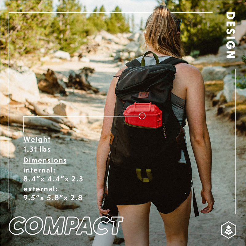 Evergreen 56 Dry Box - EDC Tough Protective Case USA Made for Organization of Cameras, Phones, Camping, Fishing, Hiking, Water Sports (Black, TOPO) TOPO, Black