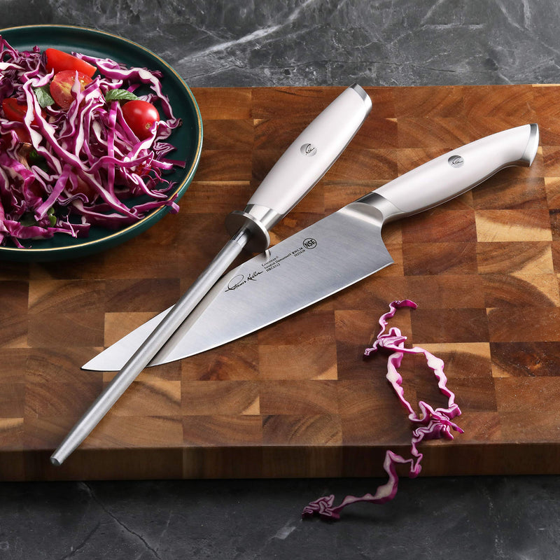 Cangshan Thomas Keller Signature Collection, Diamond Coated 8-Inch Honing Steel, White