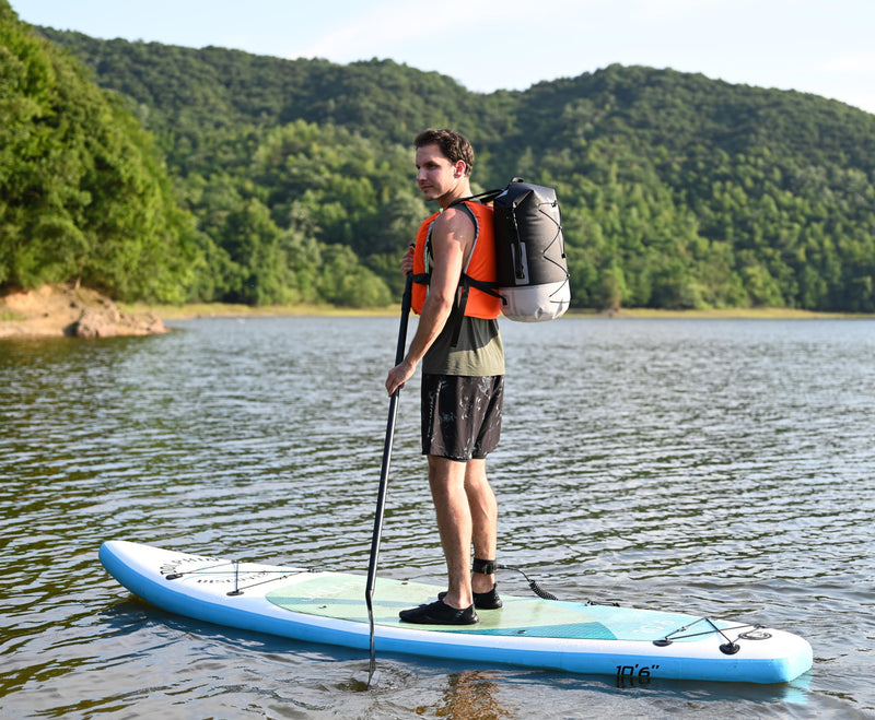 MARCHWAY Floating Roll Top Dry Bag, Flexible Lightweight TPU Waterproof Backpack 20L/30L/40L with Padded Straps for Boating, Kayaking, Swimming, Hiking, Beach (Black, 20L) Black