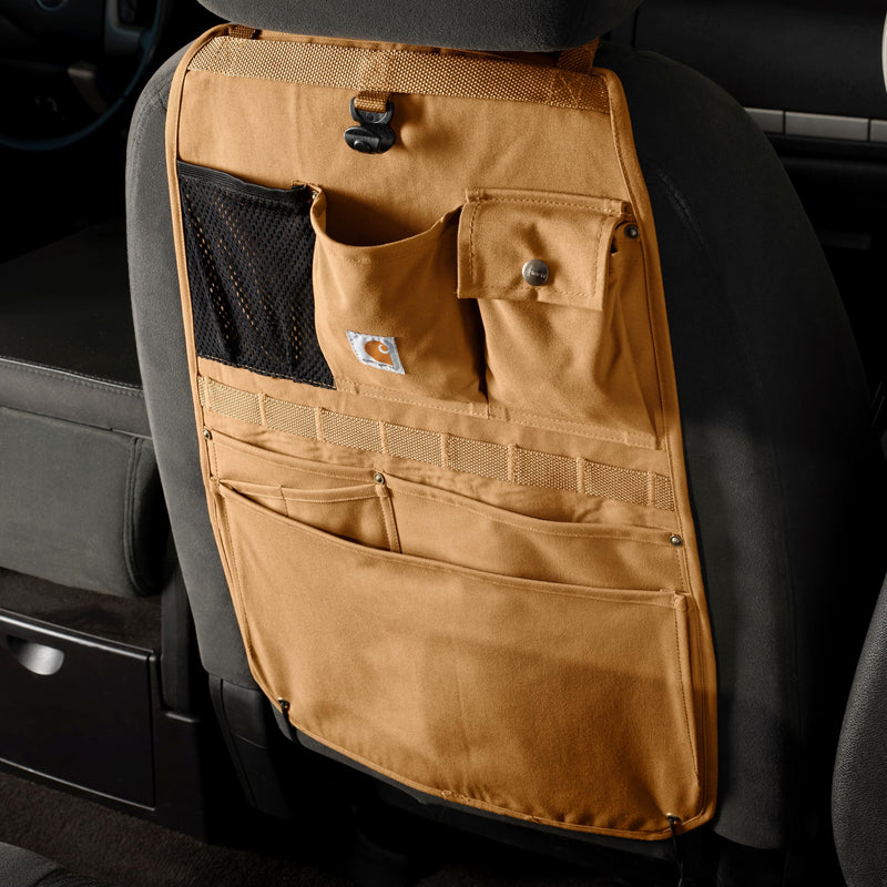 Carhartt Universal Nylon Duck Seat Back Organizer, Black One Size Universal Nylon Duck Canvas Automotive Seat Back Organizer