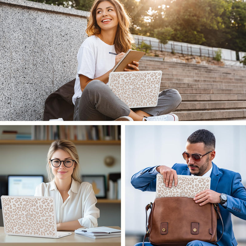 Teryeefi Anti-Crack Case Cover for MacBook Neo 13 inch 2026 Release A3404 | flexible TPU/shockproof/ ultra thin /lightweight/ anti fingerprint / with keyboard cover screen protector/ Leopard Print