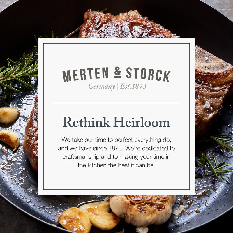 Merten & Storck Pre-Seasoned Carbon Steel 8” Frying Pan Skillet, Use on Induction, Stove and Grill, Durable, Even-Heating, for Searing, Grilling, Oven Use, and Campfire, Indoor/Outdoor 8" Frying Pan Skillet Black