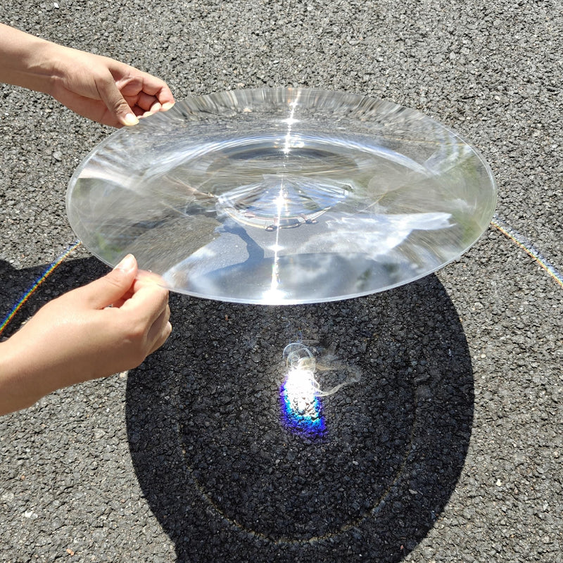 Fresnel Lens Large, Diameter 400mm(15.74"), Focal Length 240mm(9.44"), Solar Death ray for Physics Classroom, Magnifiying Sheet Fire Starter for Solar Heating, Solar Oven, Acrylic Lens (not Glass)