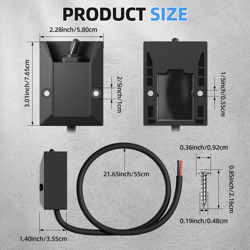 Wired Toggle Switch 12V 30A Heavy Duty Waterproof Toggle Switch SPST ON/Off 2 Pin Latching Rocker Switch with 2ft Wire for Marine, RV, Automotive, Boat Electrical Systems