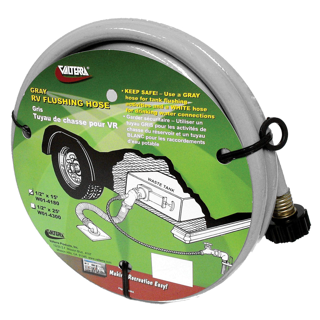 Valterra W01-4180 Flushing Hose - 1/2" x 15', Gray 15'