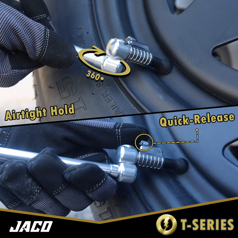 JACO Lightning T-Series Tire Air Chuck - 1/4" F-NPT (Open Flow)