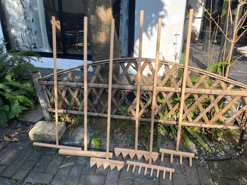 Outdoor Zen Garden Rake Large - Japanese Rock Sand Garden Rake Tool - 48" Long 5 Tine Solid Oak - DIY Stress Relief Gifts for Adult
