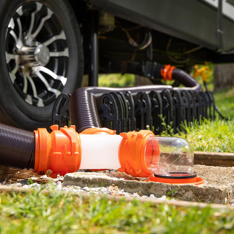 Camco RhinoFLEX Camper/RV Wye Sewer Hose Fitting | Features 360-Degree Swivel Ends & Built-In Gaskets for Odor Tight Connection | Allows for 2 Sewer Hoses to Connect to the Same Dump Station (39812),