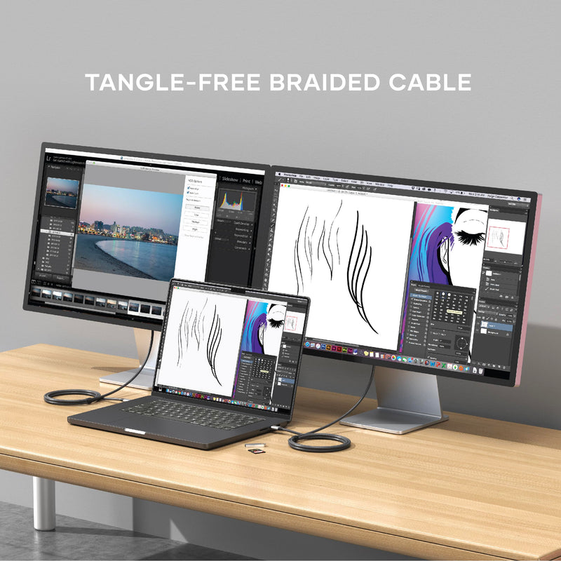 Satechi USB C to HDMI 2.1 8K Cable, with 8K @ 60Hz and 4K @ 120Hz, Type C to HDMI Cable, Thunderbolt 3/4 Compatible for MacBook Air/Pro/Neo, iPad Air/Pro, iPhone 17 and More (6.5 ft/2m) USB-C to HDMI