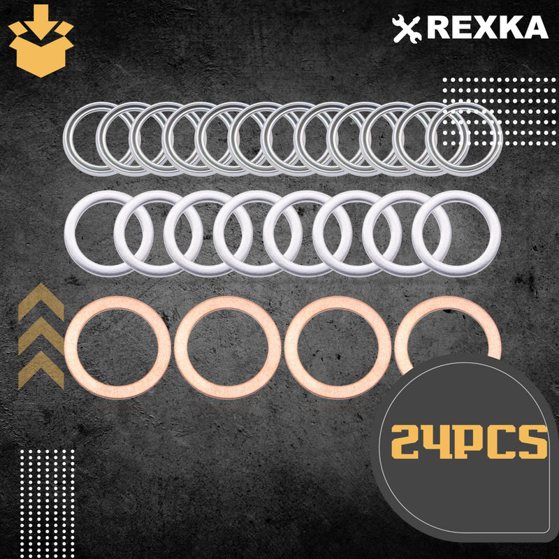 Rexka 24pcs Transfer & Differential Service Gasket Kit Compatible with Toyota Lexus 4Runner Land Cruiser Tundra Tacoma FJ Cruiser Highlander RAV4 Sequoia Sienna 1215710010 9043024003 90430A0003
