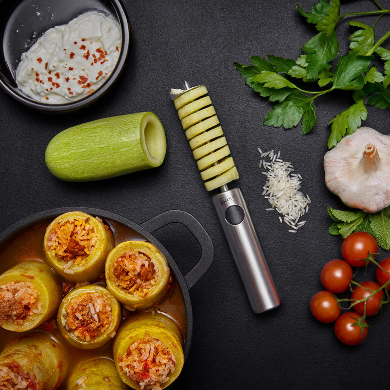 Lurch Germany Twister Stainless Steel Vegetable Drill | Fruit Corer And Veggie Spiralizer Ergonomic Handle With 4 Sizes for Coring and Hollowing out Zucchini, Potatoes, Carrot, Apple