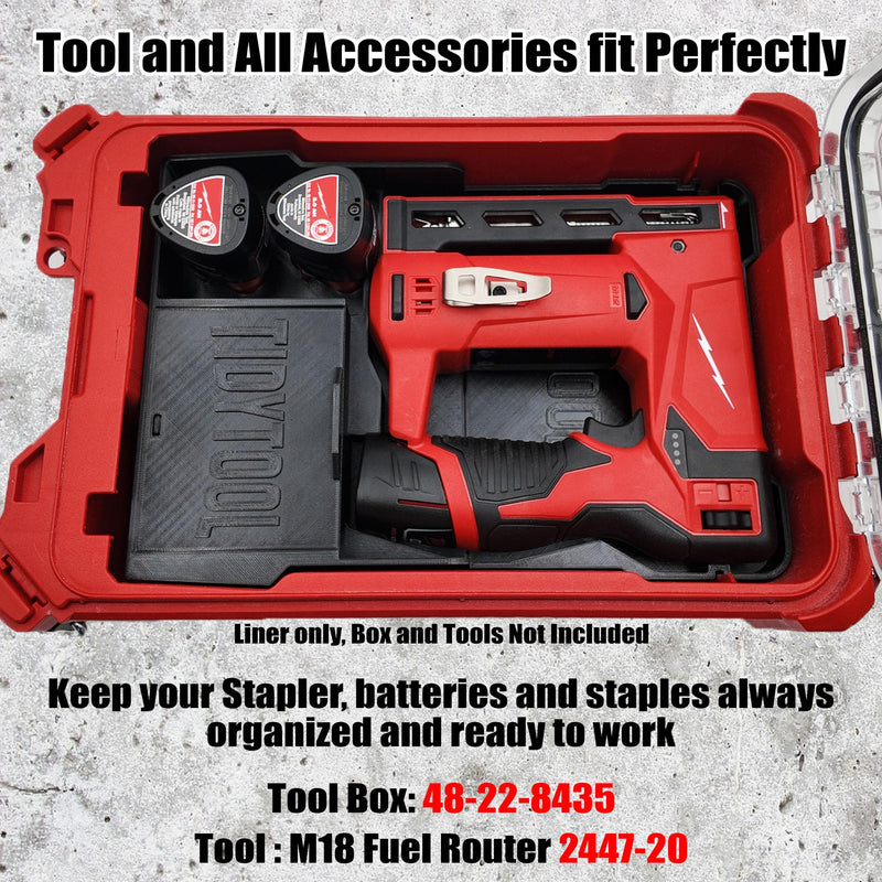 Insert for Milwaukee M12 Stapler Liner and Packout Compact Organizer