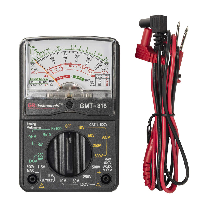 Gardner Bender GMT-318 Analog Multimeter, 6 Function, 14 Range, AC / DC Volt, 500V
