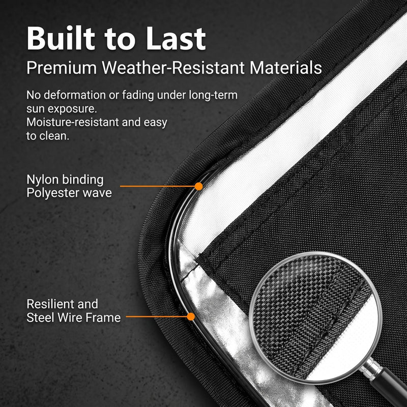 Car Cell Phone Sun Shade, Anti-Glare Heat-Insulating Phone Mount Sunshade, Portable Foldable Center Console Navigation Protection Cover, Universal for Most Cars Motorcycles (Black)