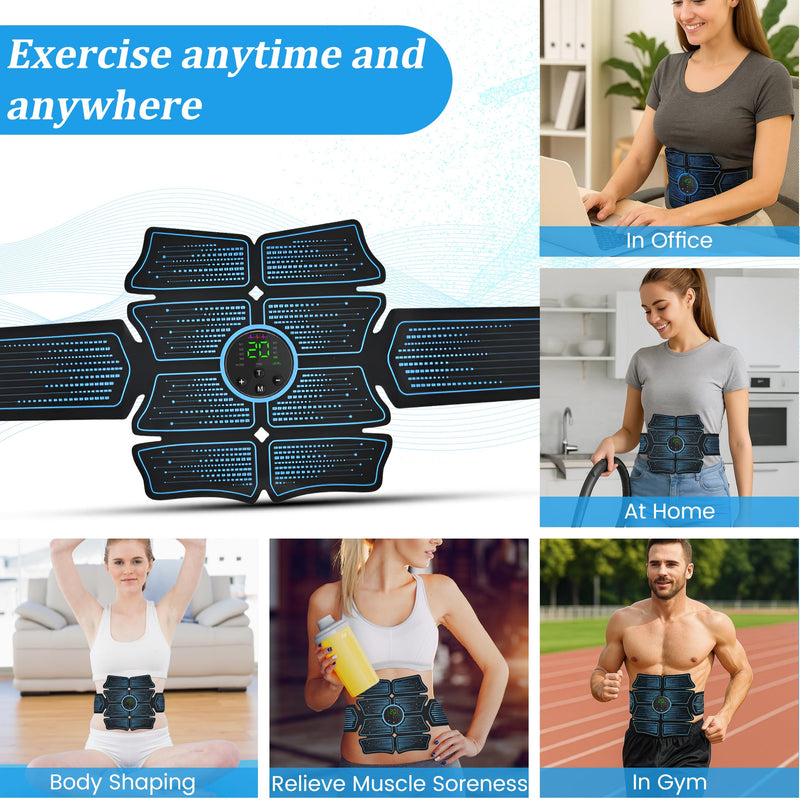 ABS Stimulator Muscle Toner，AB Machine for Abdomen/Arm/Leg，Muscle Stimulator for Muscle Growth, Ab Toning Belt Muscle Stimulator for Men and Women 1 Pack