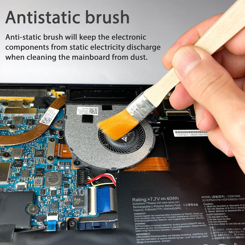 Opening Pry Tools Kit with ESD Spudgers, Anti-Static Brush, Metal Spudger for Disassembling and Repair Laptop, Game Console, Computer 12-in-1