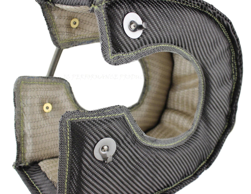 JC Performance Products USA™ Carbon Black© Stainless Steel Mesh Lined Turbo Blanket Heat Shields T4
