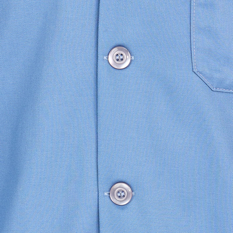 Bulwark Flame Resistant 7oz Cotton Lapel Collar Lab Coat Light Blue Small
