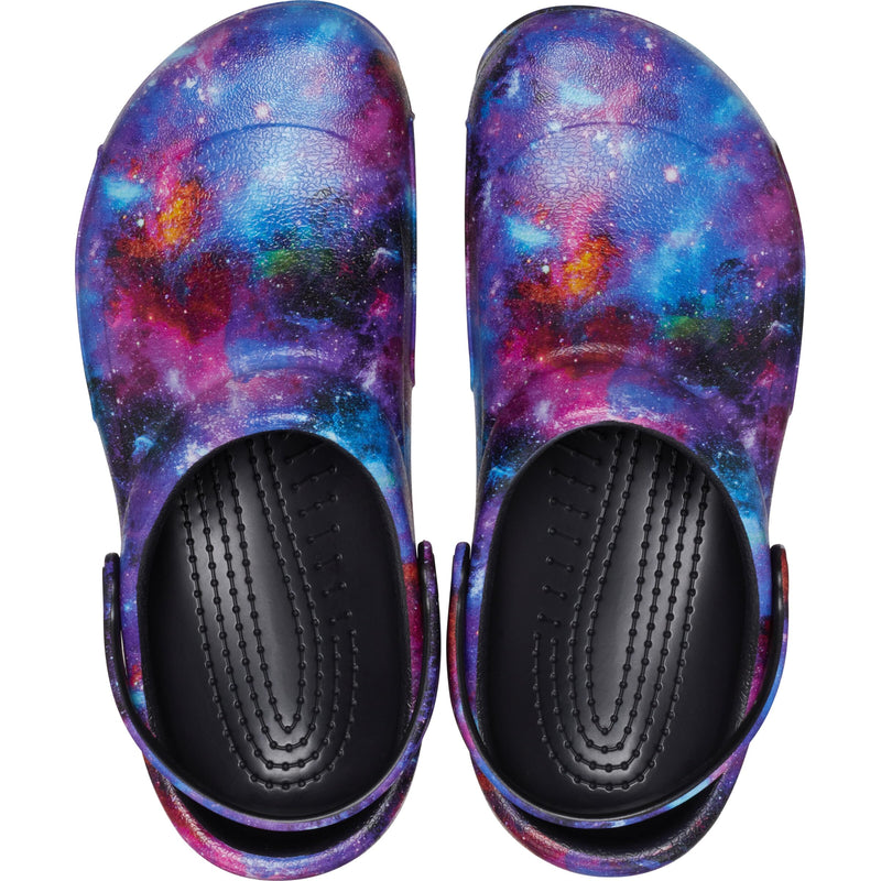 Crocs Unisex-Adult Bistro Graphic Clogs, Slip Resistant Work Shoes 9 Women/7 Men Black/Black
