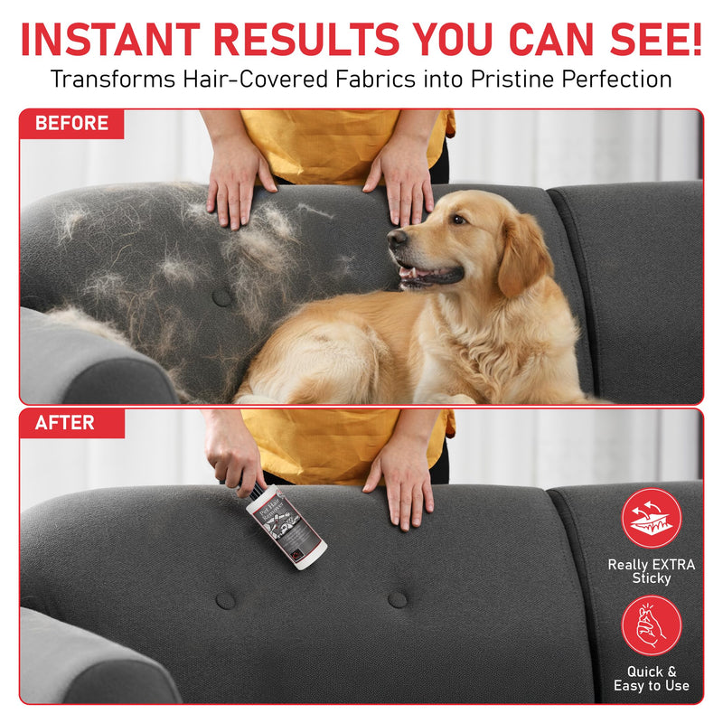 Caraselle Pet Hair Remover Refill Extra Sticky Lint Roller (8 refills only) | 60m total (≈450 Sheets Equivalent) of super adhesive refill to remove lint, fluff & hair from furniture, bedding, car pack of 8 refills