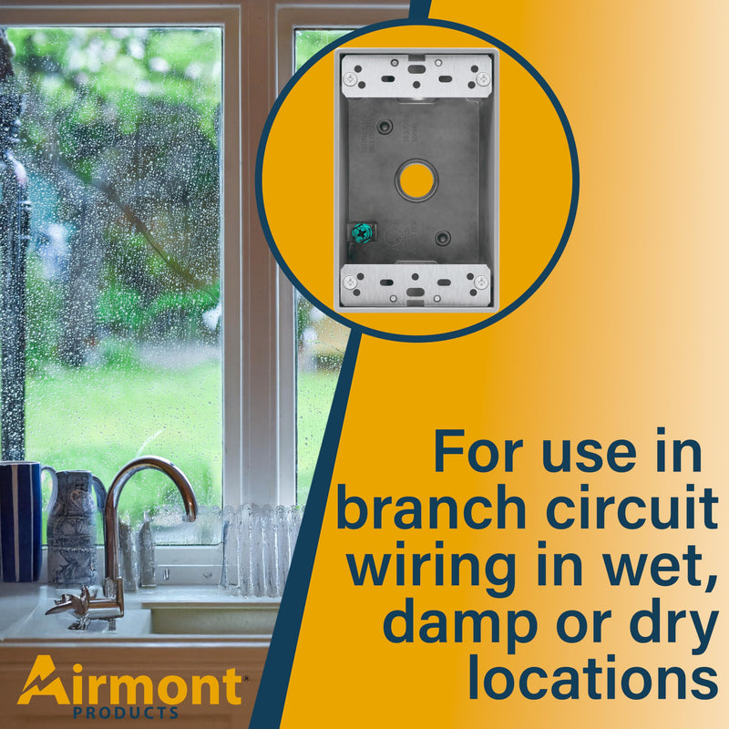 Weatherproof Outdoor Electrical Box – 1 & 2-Gang Die-Cast Aluminum Outlet Box, Cover & Kit for Wet Locations, Patio Lighting, Deck Outlets & Exterior Receptacles (Complete Kit, 1-Gang) Complete Kit