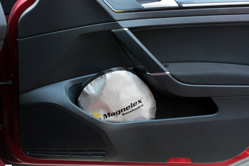 Magnelex Car Windshield Sunshade with Bonus Steering Wheel Sun Shade. Reflective Polyester Blocks Heat and Sun. Foldable Sun Shield That Keeps Your Vehicle Cool (Large 63 x 33.8 in) LARGE - (63" x 33.8")