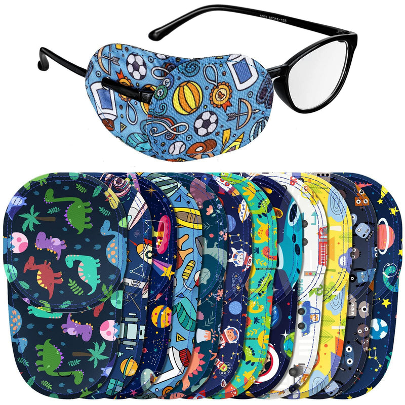 Newcotte 12 Pcs Eye Patch for Kids Girls Boys Reusable Eye Patch for Glasses over the Lens Colorful Eye Patch Toddler Eye Patch Adorable Kids Eye Patches Assorted Eye Patch Cover(Fresh Style)