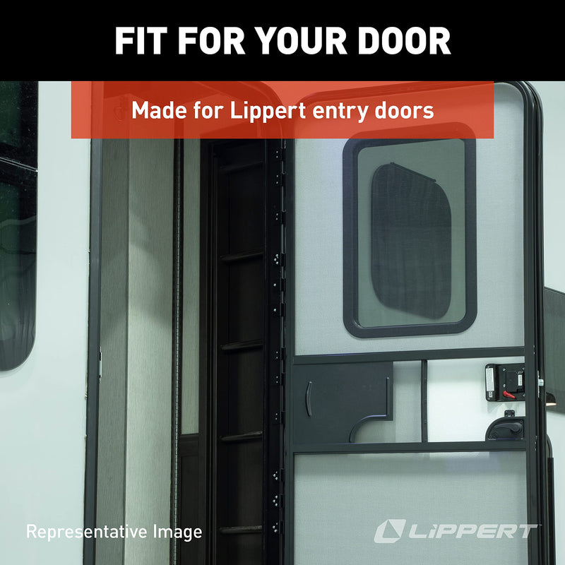 Lippert Components RV Entry Door Friction Hinge Kit for 5th Wheel, Travel Trailer and Motorhome (Pack of 2) Black