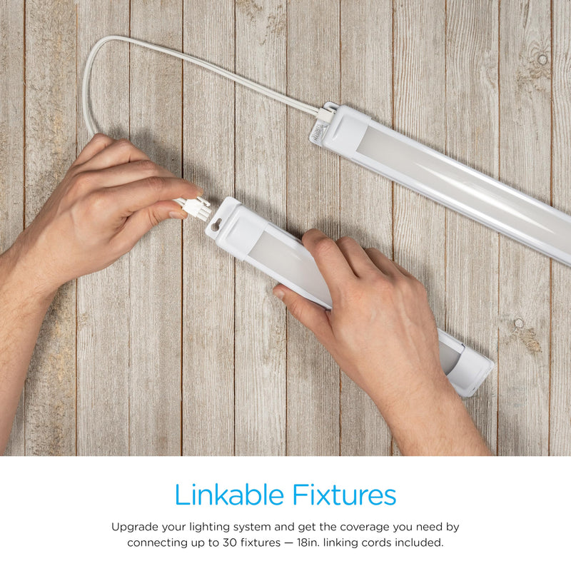 Enbrighten Premium Linkable Under Cabinet Fixture, 24in, LED, Linkable, 803 Lumens, 3000K Warm White, 38848-T1