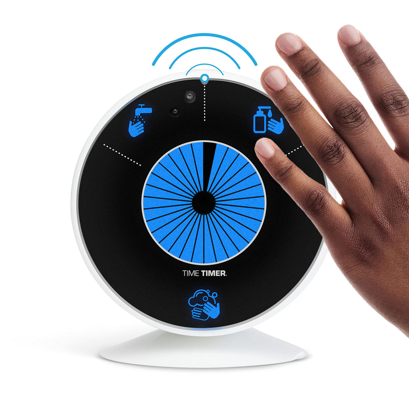 TIME TIMER WASH — 30 Second Visual Timer Promoting Proper Hand Washing for Preschool, Kindergarten and Adults, Hands Free, Touch-Less Handwashing, Bathroom Timer with Optional Music Sound