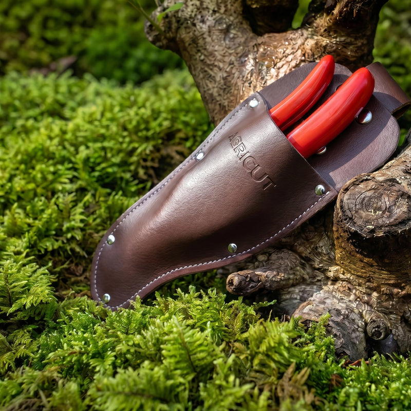 AGRICUT Pruning Shears for Gardening, 7/8-Inch Cut Capacity Hand Clippers, Bypass Pruners, Gardening Scissors with Sharp Steel Blade (Aluminum Handle, High Carbon Steel PRO with Sheath) Aluminum Handle, High Carbon Steel PRO with Sheath